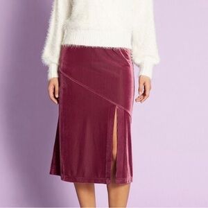 MODCLOTH Ribbed Velour Skirt With Front Slit - XS